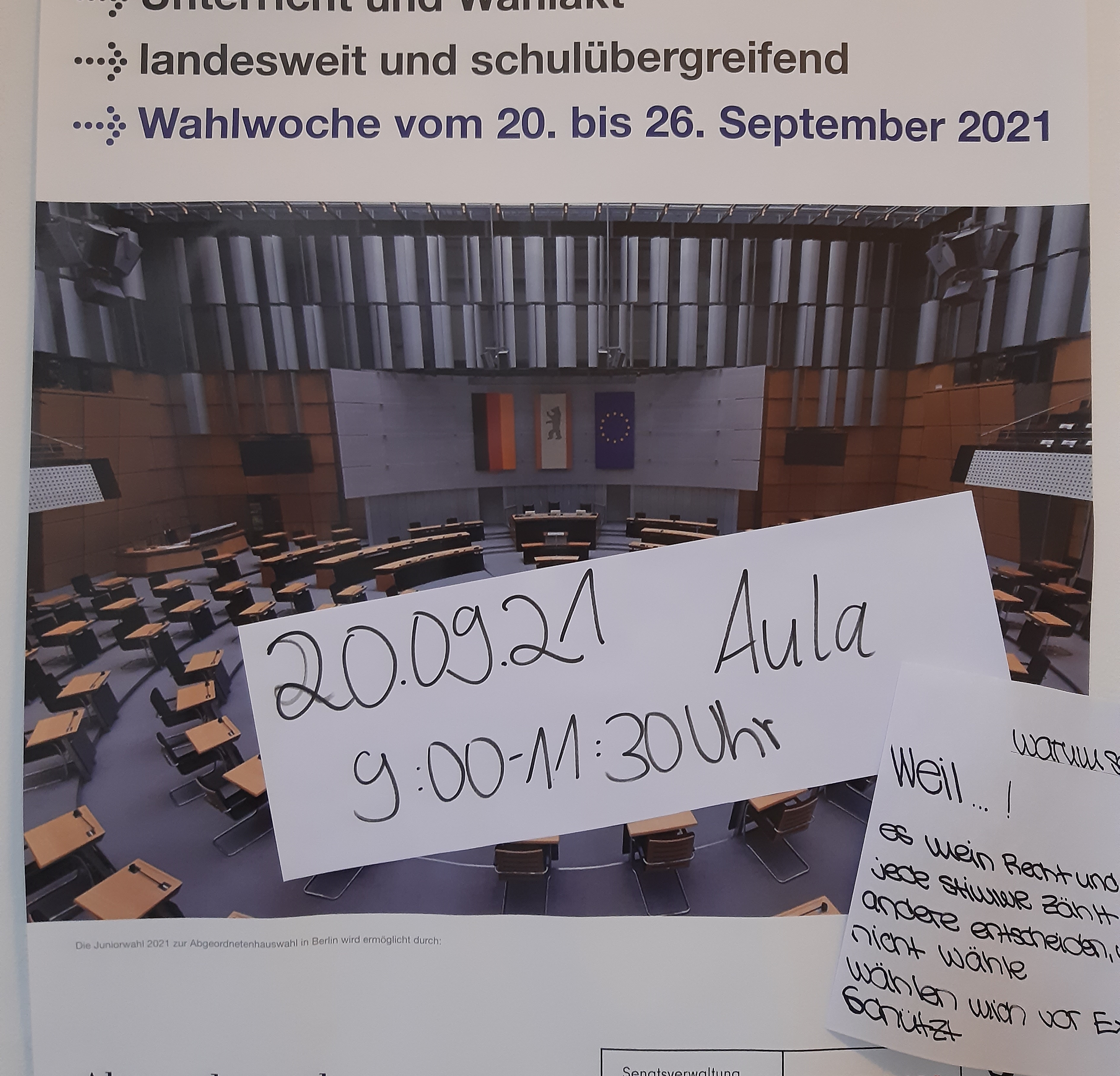 Plakat für die Juniorwahlen 2021