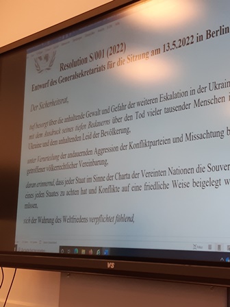 Entwurf der Resolution