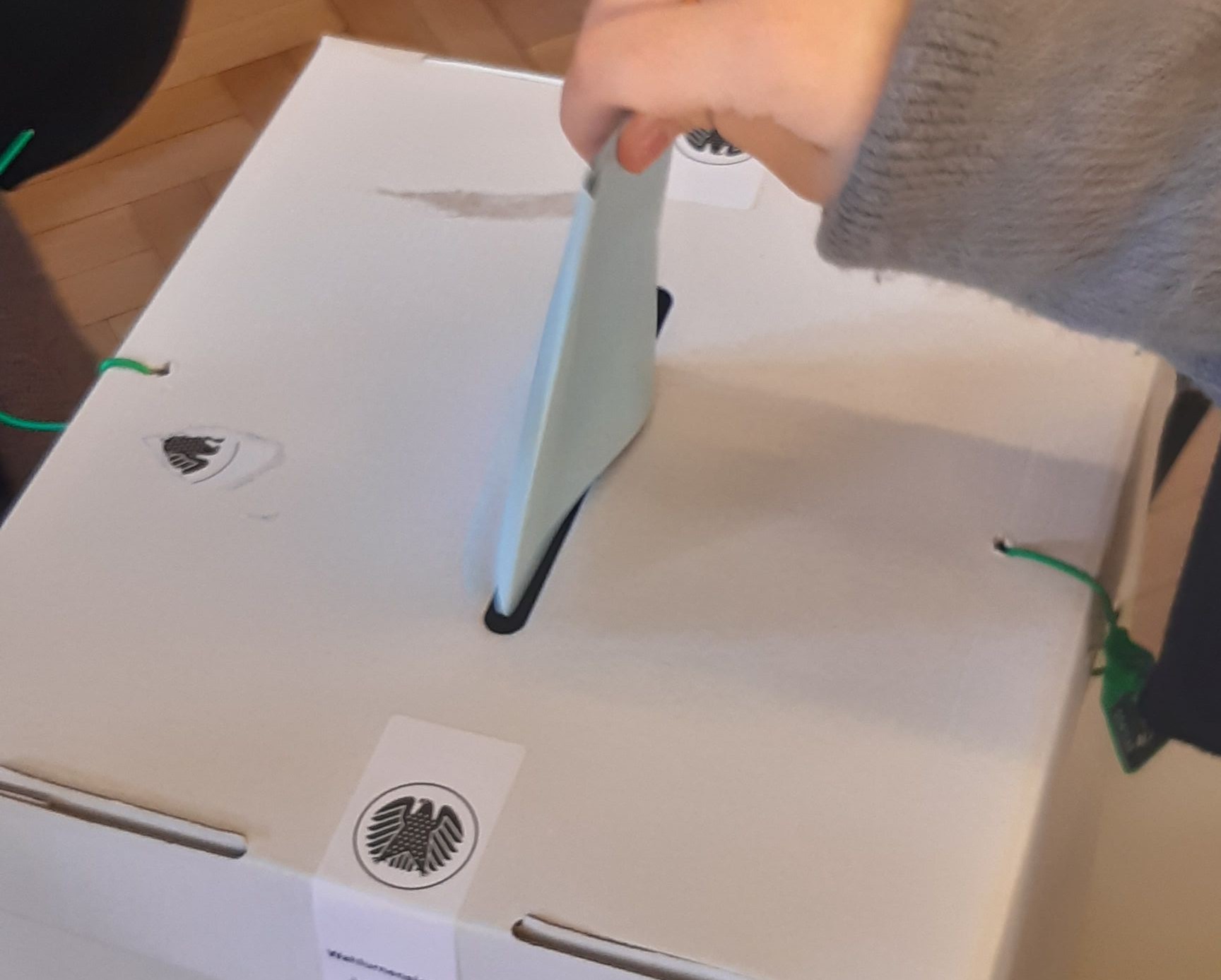 Wahlzettel einwerfen - Stimme abgegeben