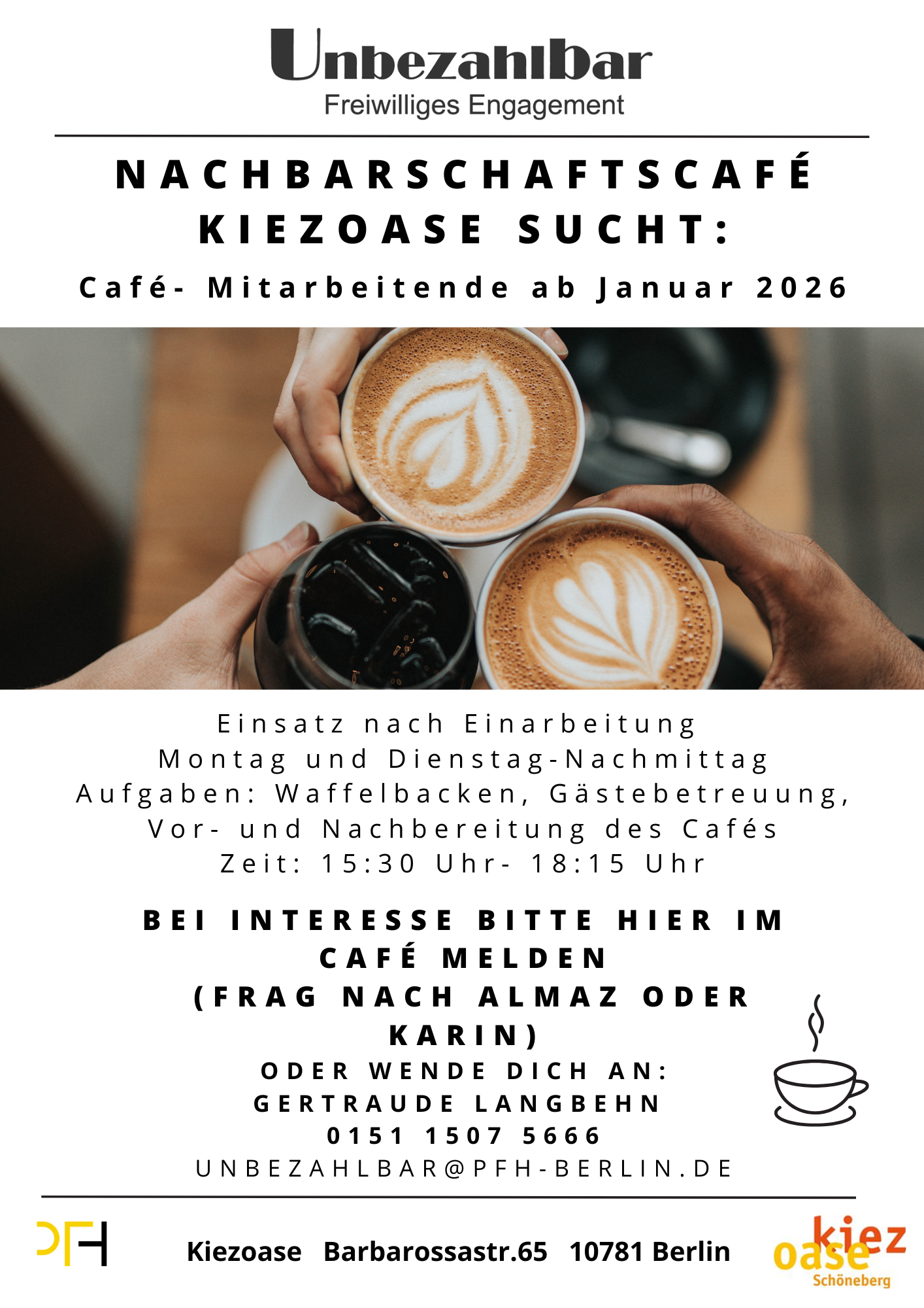 Café Kiezoase sucht