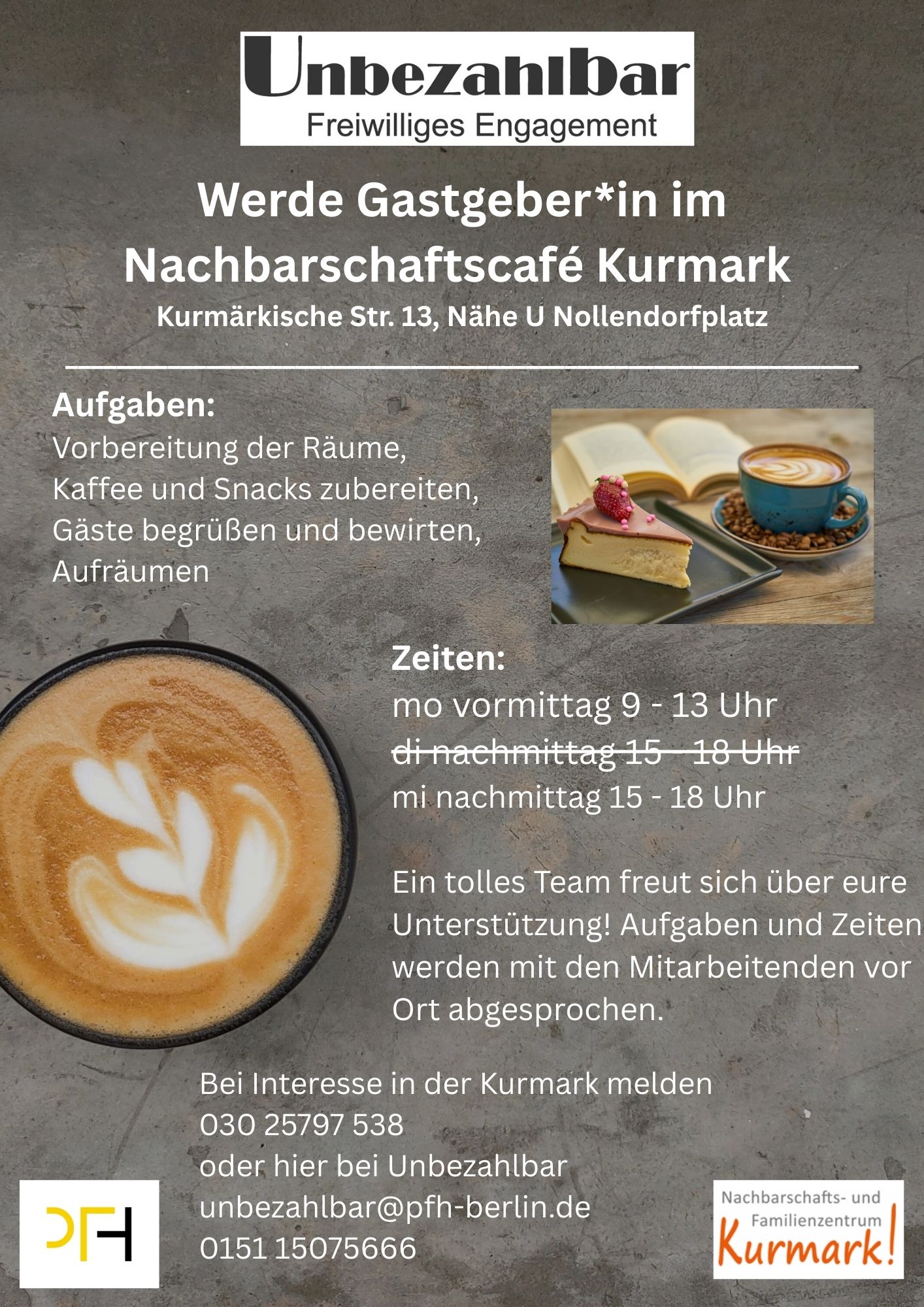 Nachbarschaftscafé Kurmark sucht