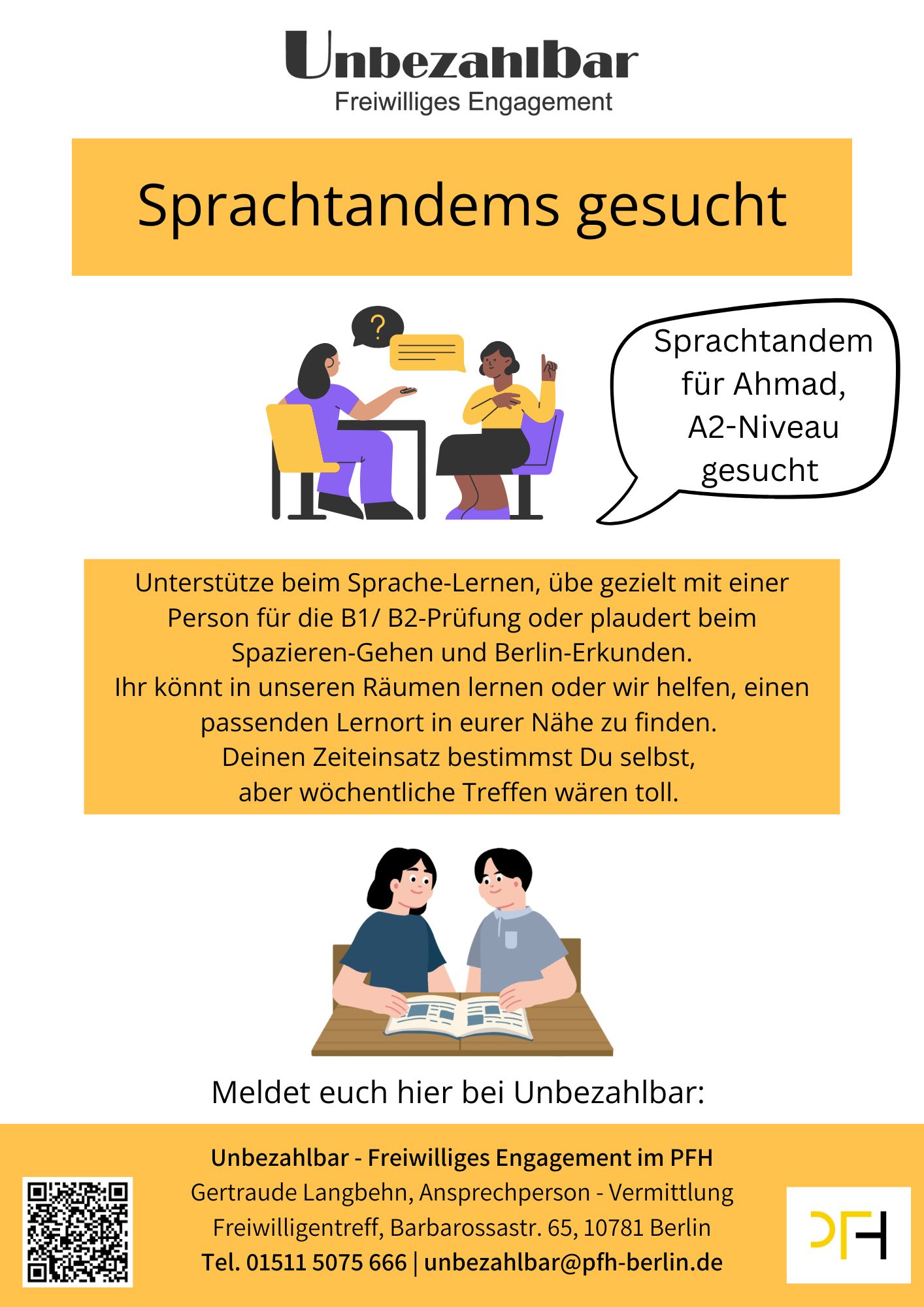 Hilf Ahmad beim Deutsch-lernen