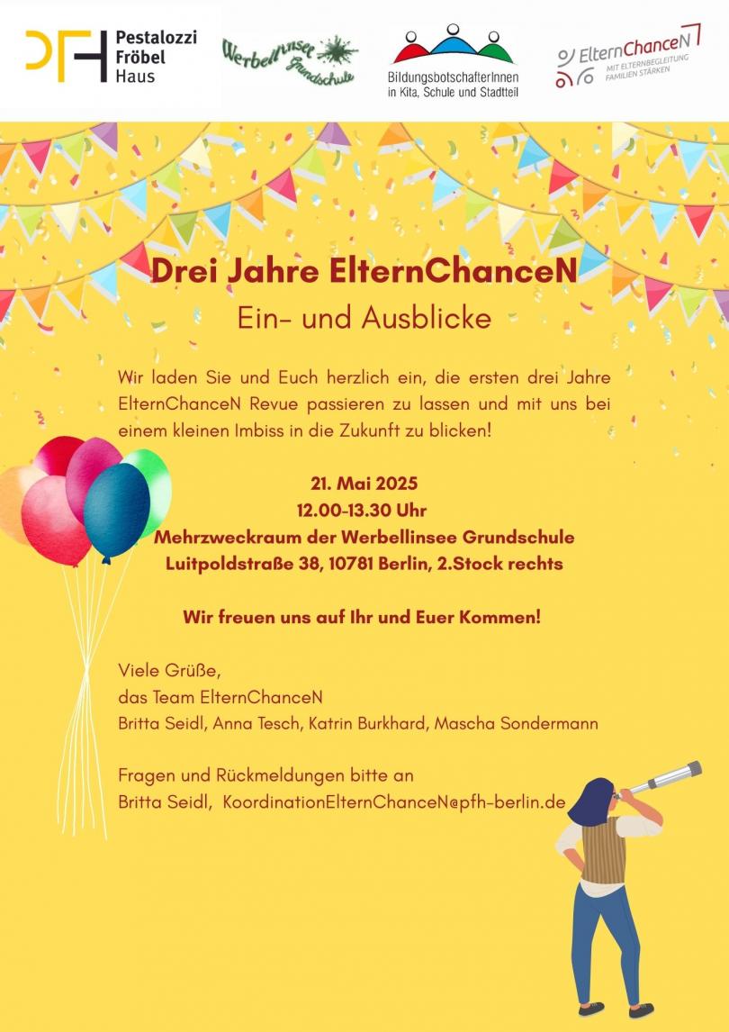 Einladung Feier 3 Jahre ElternChanceN