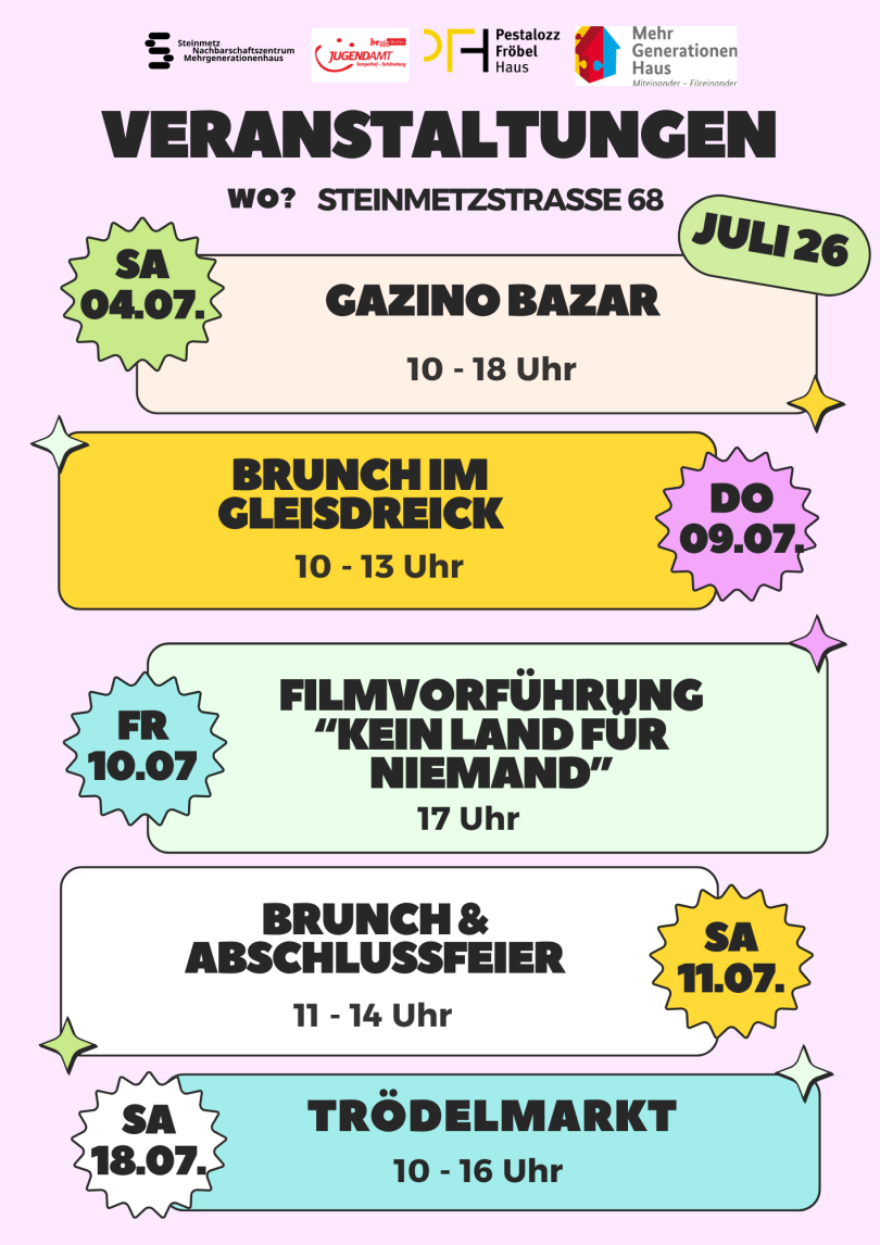 Veranstaltungen im Juli 2026