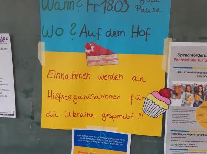 Werbung für den Kuchenverkauf der BFS20a