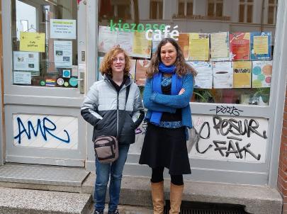 Martin und Nina Lutz nach einem erfolgreichen Boys' Day im Nachbarschafts- und Familienzentrum Kiezoase