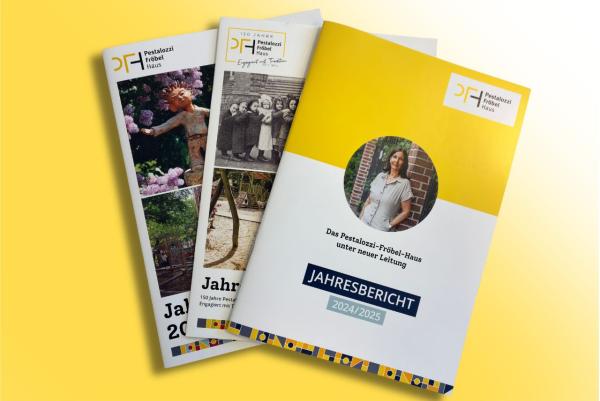 3 PFH-Jahresberichte 2022-2025 vor gelbem Hintergrund
